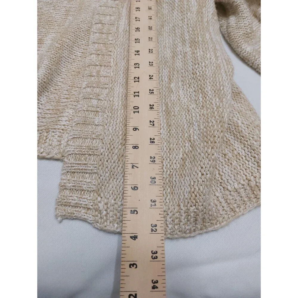 anthropologie sweater cardigan beige with statement sleeves one size - Picture 4 of 6